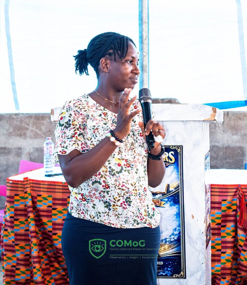 Jasper Fafali Kumah speaking to students on adolescent reproductive health