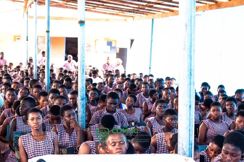 Students of Ho Technical Institute seated during the COMoG health outreach session